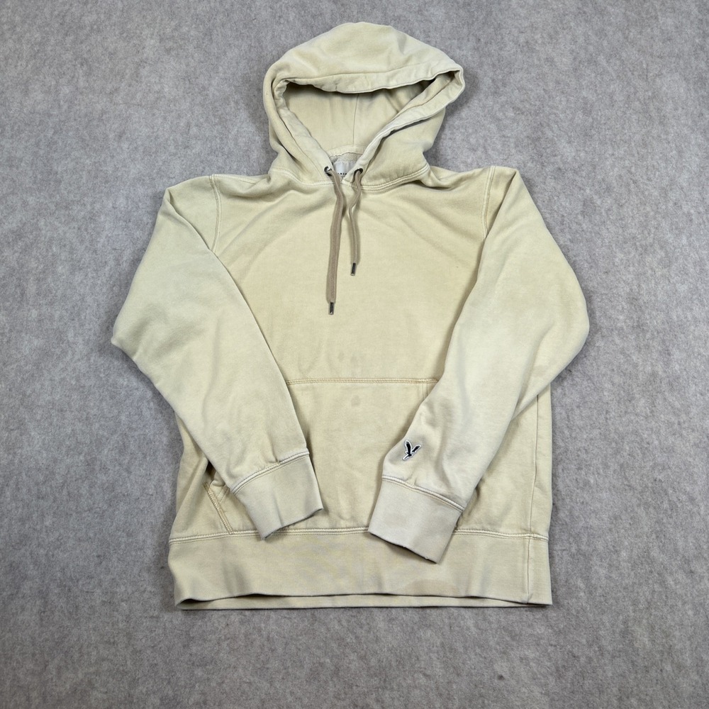 American Eagle‎ Hoodie Mens Medium Cream/ Tan Super Soft Pullover
